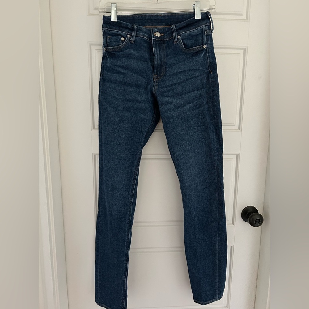 H&M &Denim Skinny Regular Waist Dark Denim Blue Jeans Size US 6 US 2